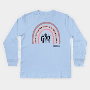 Waymaker GOD (text) Kids Long Sleeve T-Shirt